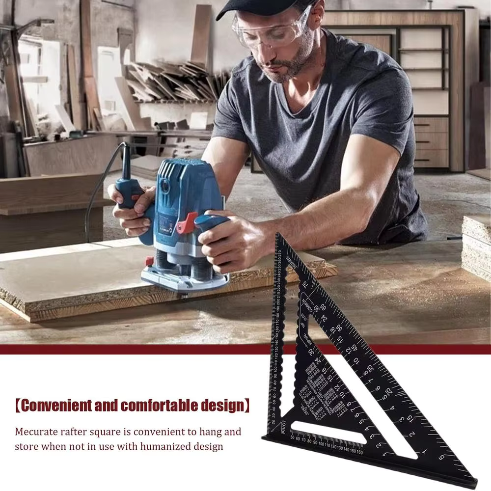 TriangleRuler - Aluminiumslegering Trekantlinjal Til Trebearbeiding