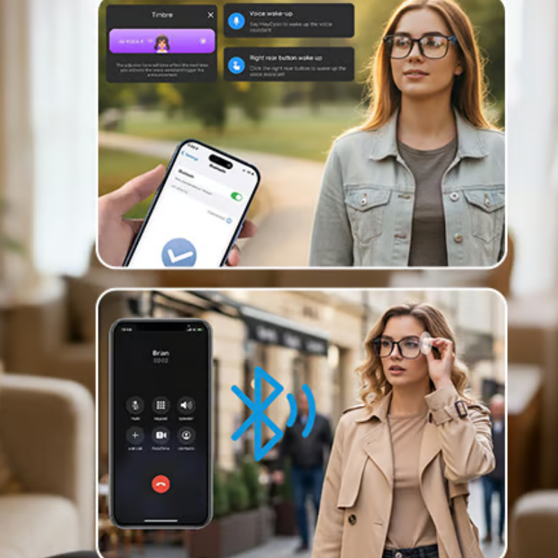 SmartVision - Moderne Design AI Briller Smart Vision Håndfri Kamera