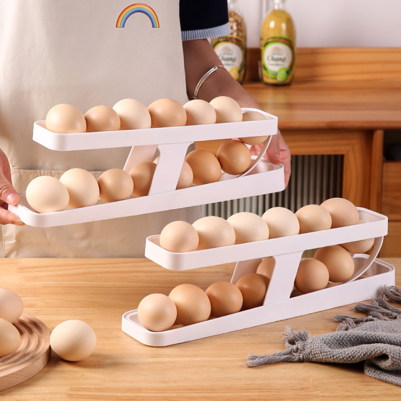 Globetrek° EggHolder: Automatisk Rullende Plassbesparende Eggdispenser