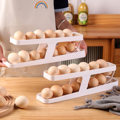 Globetrek° EggHolder: Automatisk Rullende Plassbesparende Eggdispenser