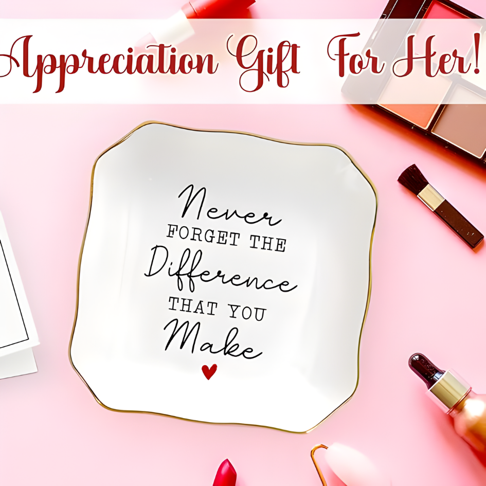 JewelryPlate 1+1 GRATIS: Keramisk Statement Elegant Gave Smykke Dekorativ Tallerken