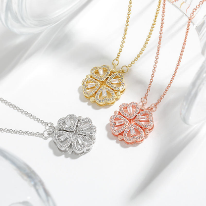 Jewelance™ CloverNecklace 1+1 GRATIS: Stilfuld To-Stil Magnetisk Hjerte Kløver Halskæde