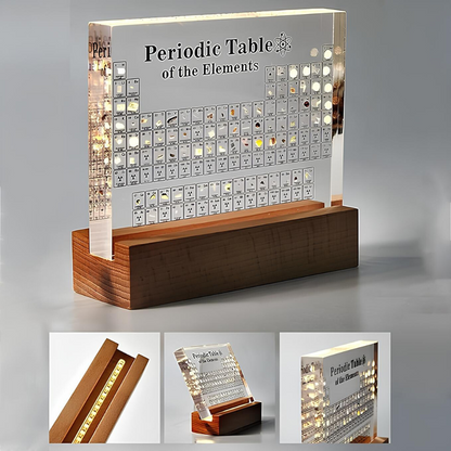 Ledsen™ PeriodicTable: Glass Periodisk Tabell Elementer Med Lys