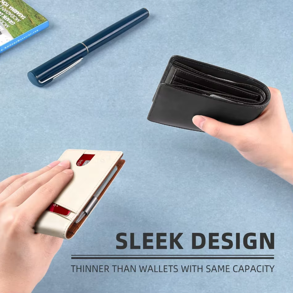 Icone™ SlimWallet: Ultra Slank Og Sikker RFID Skinnlommebok For Menn
