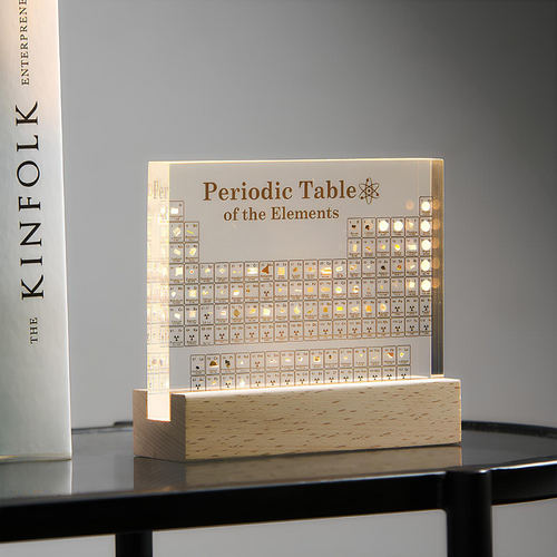 Ledsen™ PeriodicTable: Glass Periodisk Tabell Elementer Med Lys