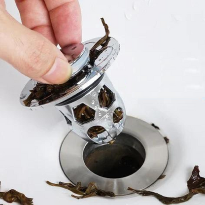 DrainFilter 1+1 GRATIS - Universal Pop-Up Avløpsfilterplugg Til Håndvask
