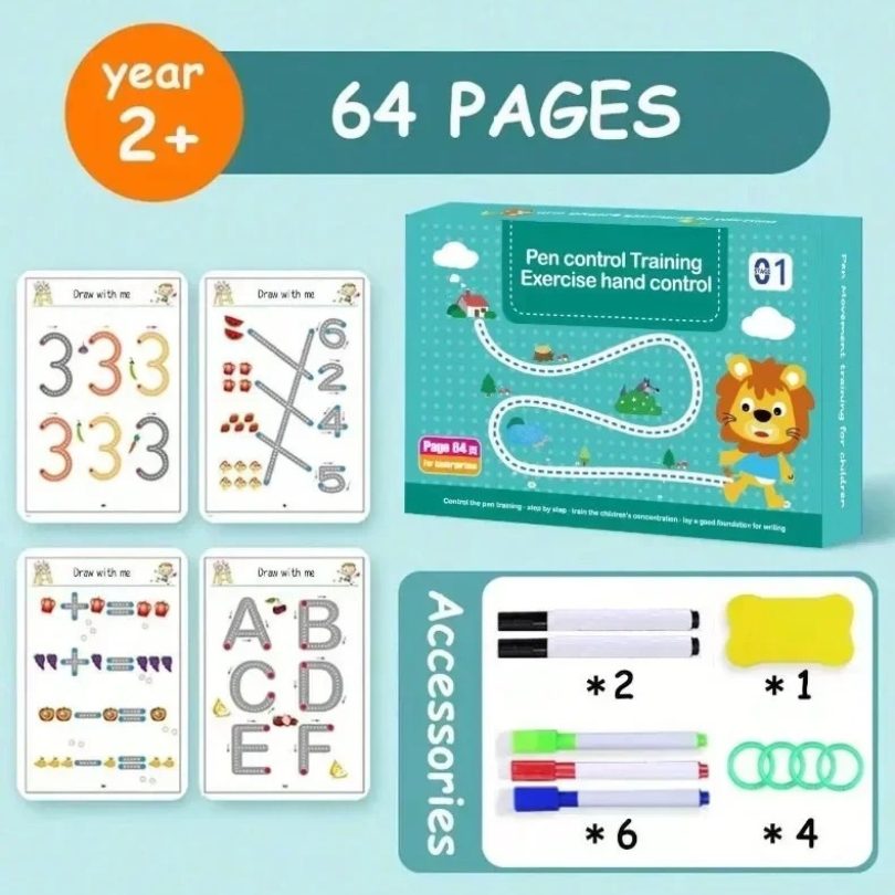 Kletshuts™ ActivityBook: Sporing Og Tegning Pedagogisk Gjenbrukbar Arbeidsbok