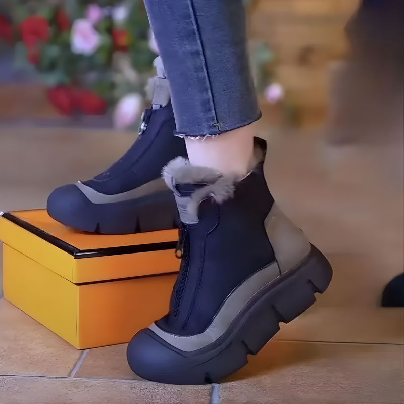 Happy™ ColdBoots: Stilige Plysforede Sklisikre Vinterstøvler For Kvinner