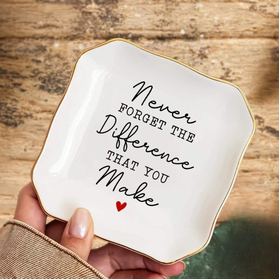 JewelryPlate 1+1 GRATIS: Keramisk Statement Elegant Gave Smykke Dekorativ Tallerken