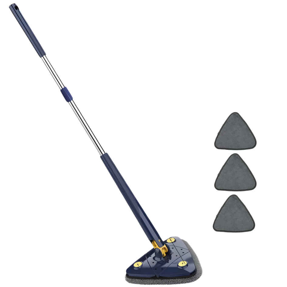 Cleaner Pro° TriangleMop: Langt Håndtak Justerbar Trekant 360 Rengjøringsmopp