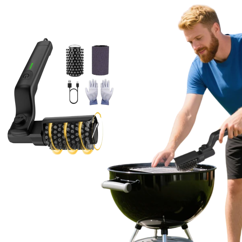 Globetrek° PowerBrush: Elektrisk Power Grill Rengøringsbørste Med Rotationsdybderengøring