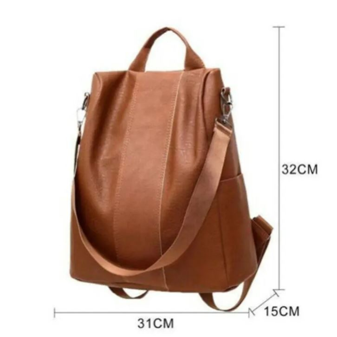 Icone™ AntiTheftBag: Begrenset Utgave Skinn Tyverisikret Ryggsekk til Damer