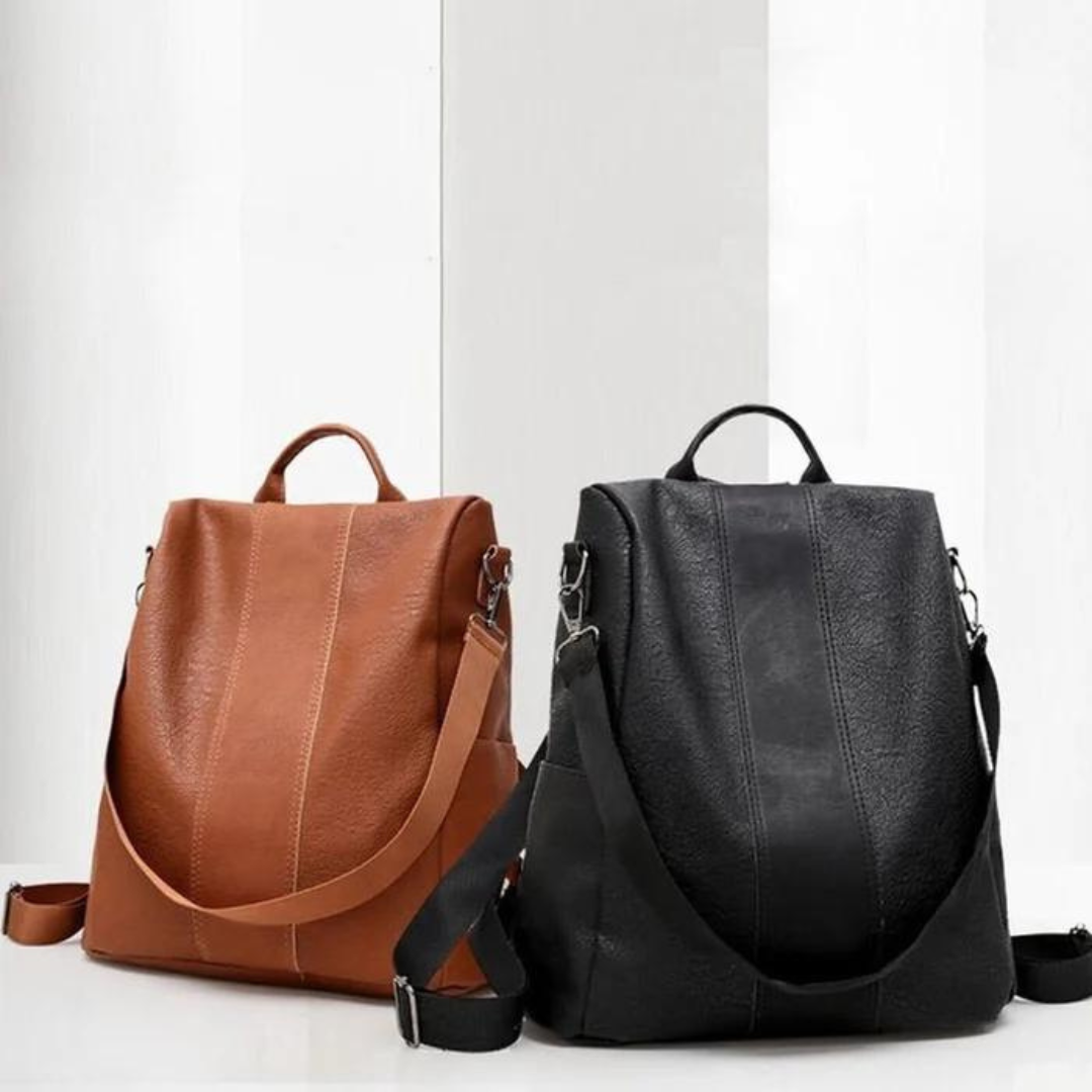 Icone™ AntiTheftBag: Begrenset Utgave Skinn Tyverisikret Ryggsekk til Damer