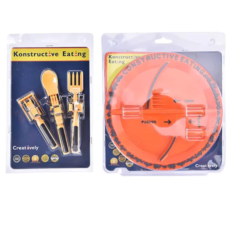 Kletshuts™ CarCutlery: Barn Konstruksjon Bestikksett