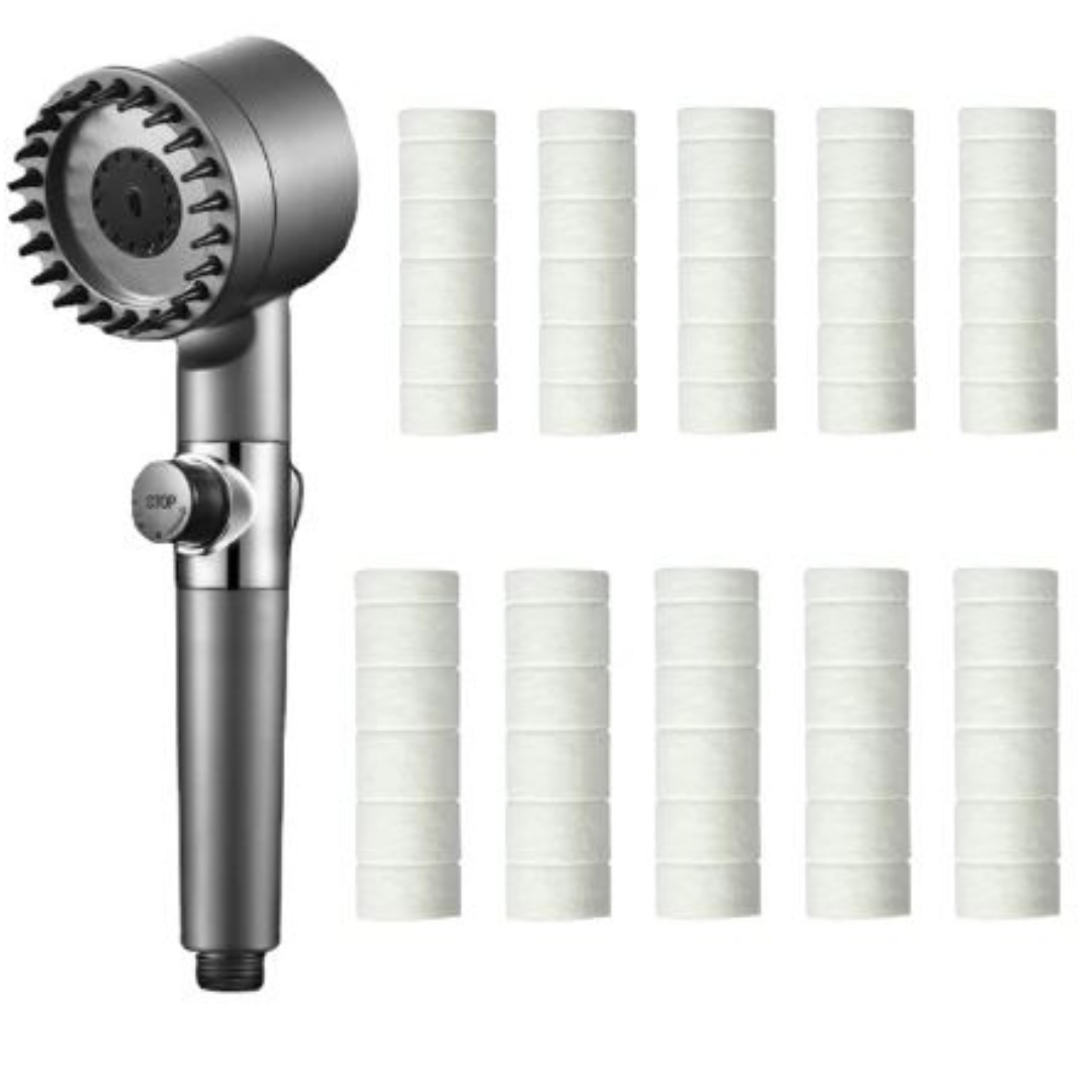 Borhe® ShowerFilter - 4 i 1 Massasje og Hud Skjønnhet Multifunksjons Dusjhodefilter