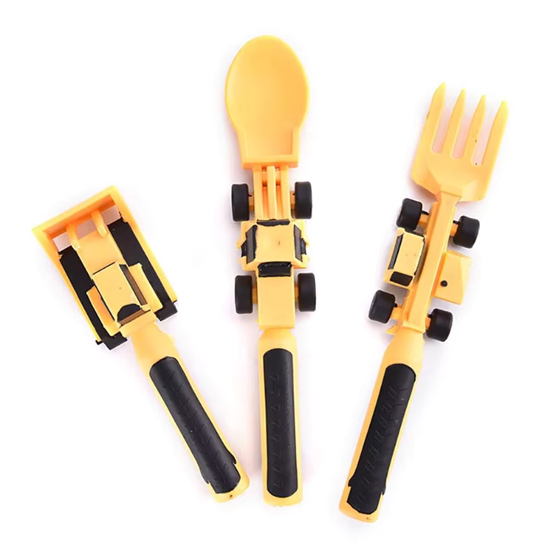 Kletshuts™ CarCutlery: Barn Konstruksjon Bestikksett