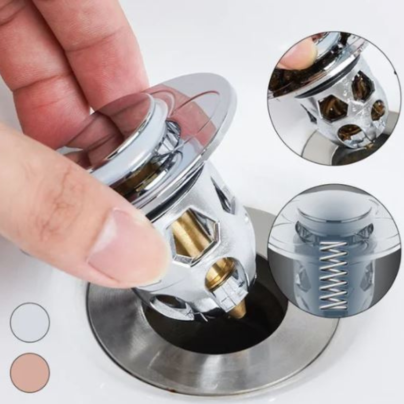 DrainFilter 1+1 GRATIS - Universal Pop-Up Avløpsfilterplugg Til Håndvask