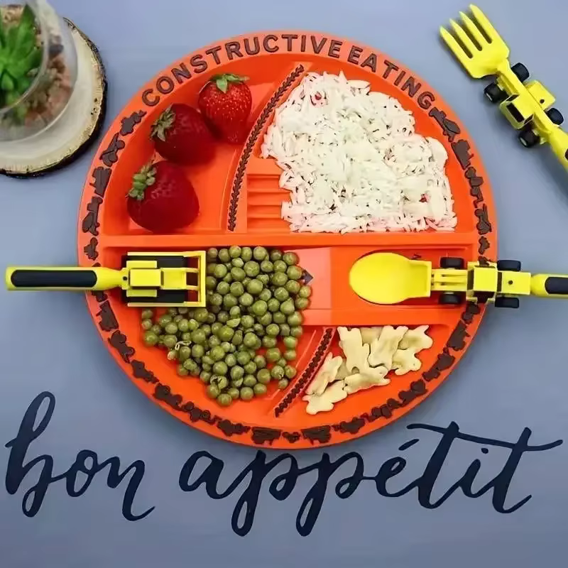 Kletshuts™ CarCutlery: Barn Konstruksjon Bestikksett