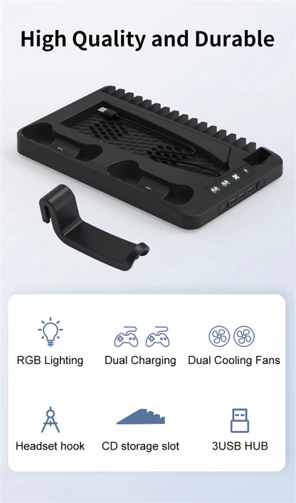PS5Dock - 4 i 1 PS5 Multifunksjonell Dockingstasjon