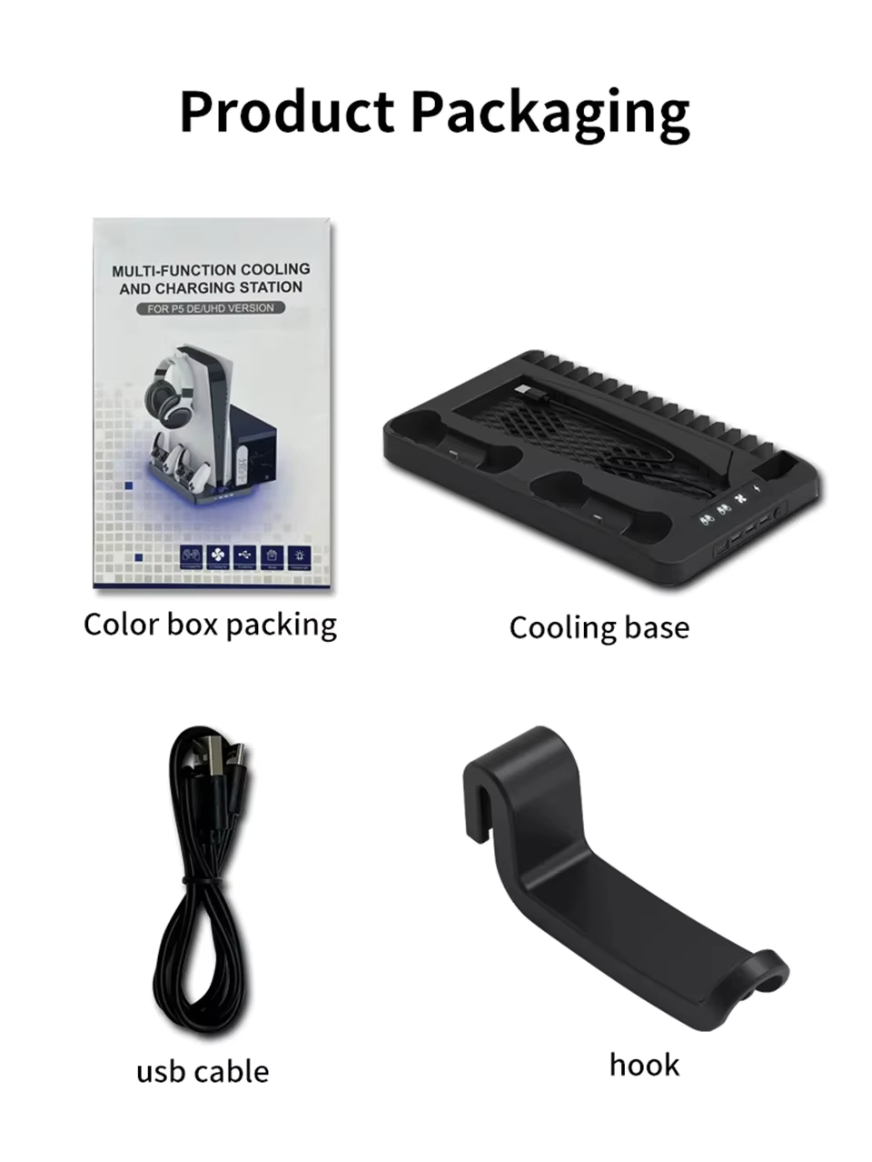 PS5Dock - 4 i 1 PS5 Multifunksjonell Dockingstasjon