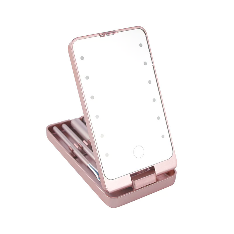 GlowBrushes - Oppladbart LED-lys reise sminkekostsett