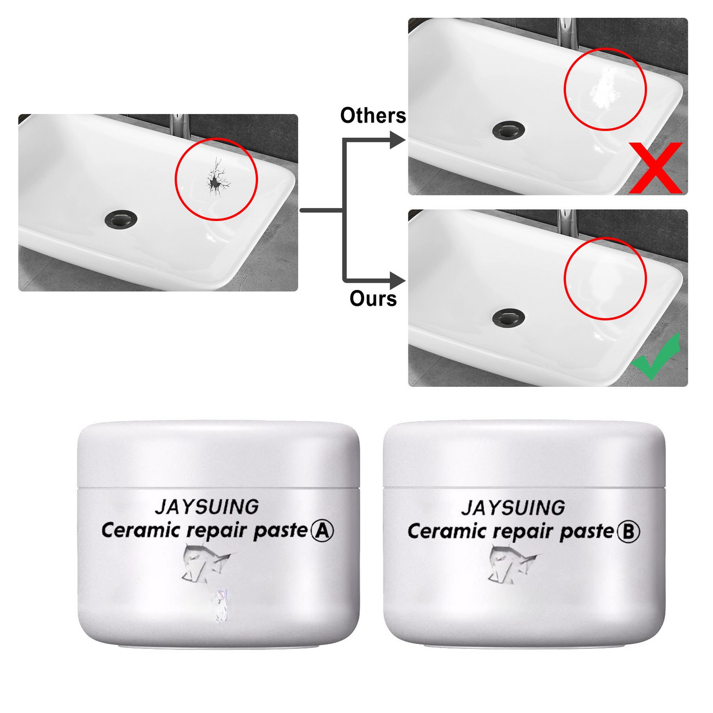 CeramicPaste - Keramikk Flis Reparasjonsmasse Sett