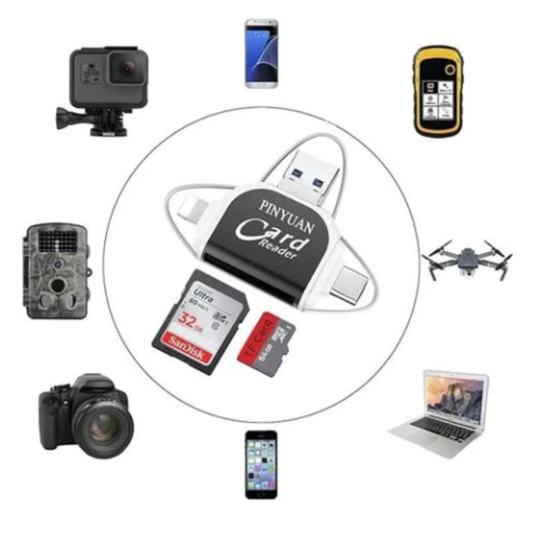 CardReader - Multi-Port 4 i 1 Universal SD TF- Kortleser