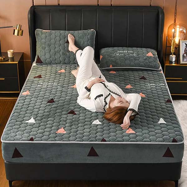 Icone™ CozyBedsheet: Tæt-Fittende Tykk Tekstureret Hyggeligt Sengetøj