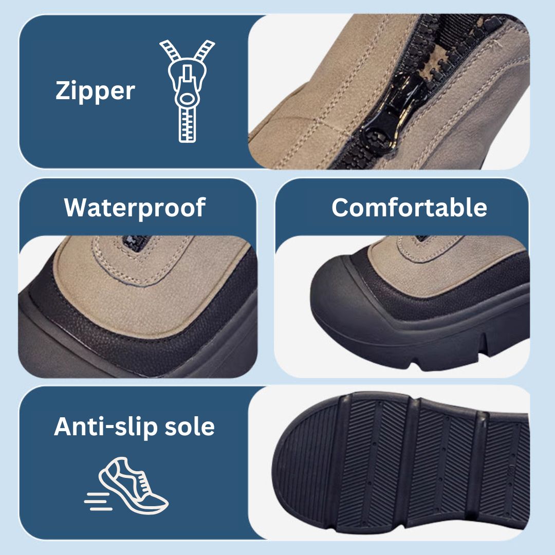 Happy™ ColdBoots: Stilige Plysforede Sklisikre Vinterstøvler For Kvinner