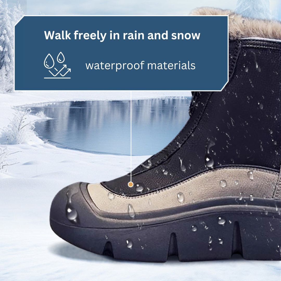 Happy™ ColdBoots: Stilige Plysforede Sklisikre Vinterstøvler For Kvinner