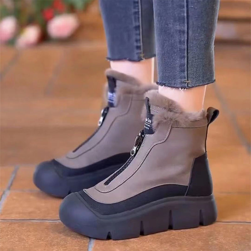 Happy™ ColdBoots: Stilige Plysforede Sklisikre Vinterstøvler For Kvinner