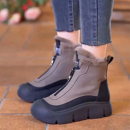 Happy™ ColdBoots: Stilige Plysforede Sklisikre Vinterstøvler For Kvinner