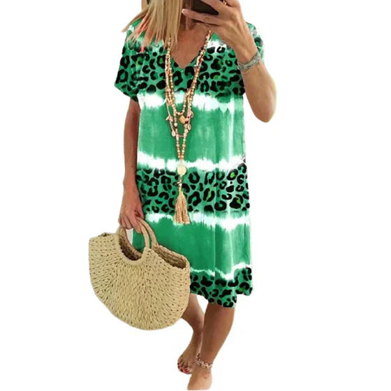 Icone™ LeopardDress: Dame Leopardprint Kjole