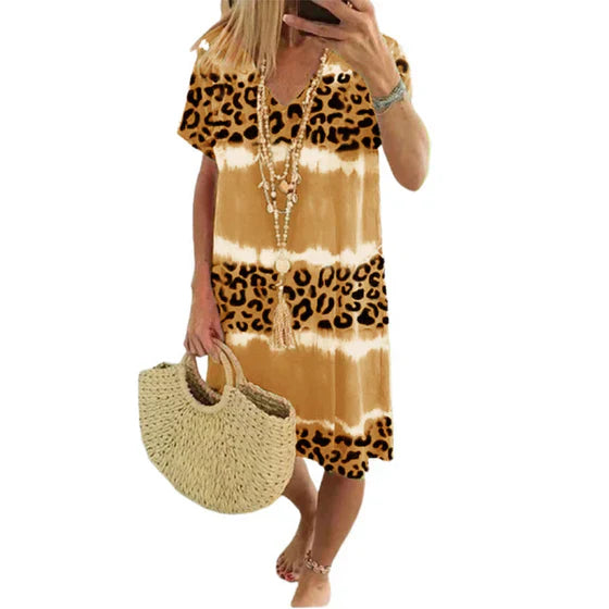 Icone™ LeopardDress: Dame Leopardprint Kjole
