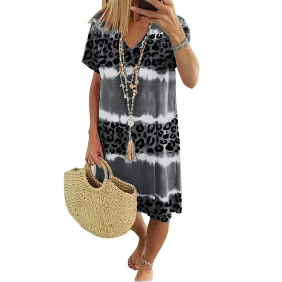 Icone™ LeopardDress: Dame Leopardprint Kjole