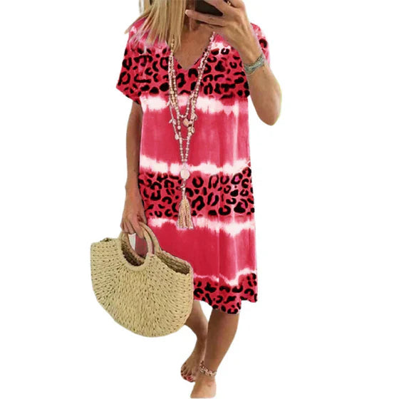 Icone™ LeopardDress: Dame Leopardprint Kjole