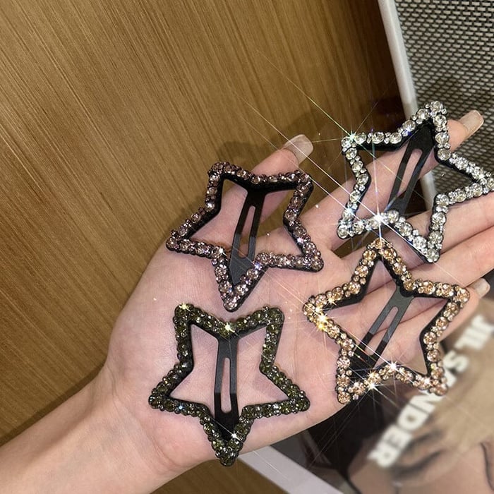 Rose® BlingClips - Rhinsten Bling Snap Hårspenner Barrettes