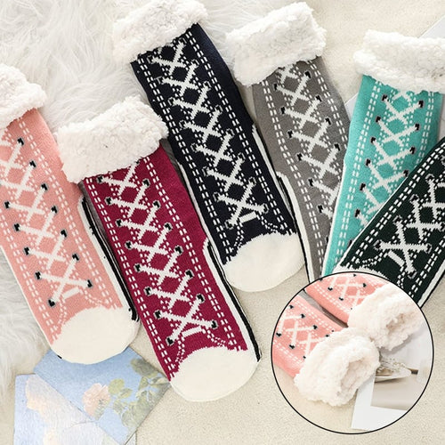 Happy™ HomeSocks: Fluffy Tykke Vinter Hjemmesokker