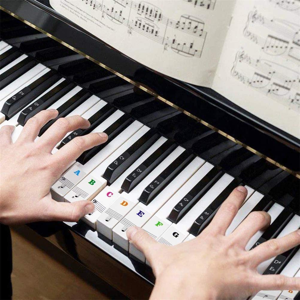 PianoStickers - Avtakbare Selvklebende Piano Nøkkel Klistremerker