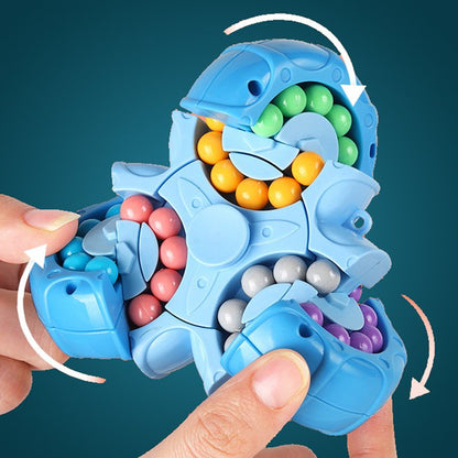 Kletshuts™ SensoryToy - 2 i 1 Rubiks terning / Magisk Bønne Gyro Fidget Spinner
