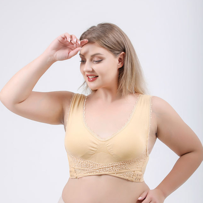 Icone™ LaceBra: Bøylefri blonde-BH med kryss foran og løft
