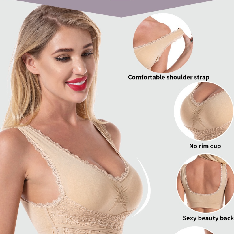 Icone™ LaceBra: Bøylefri blonde-BH med kryss foran og løft