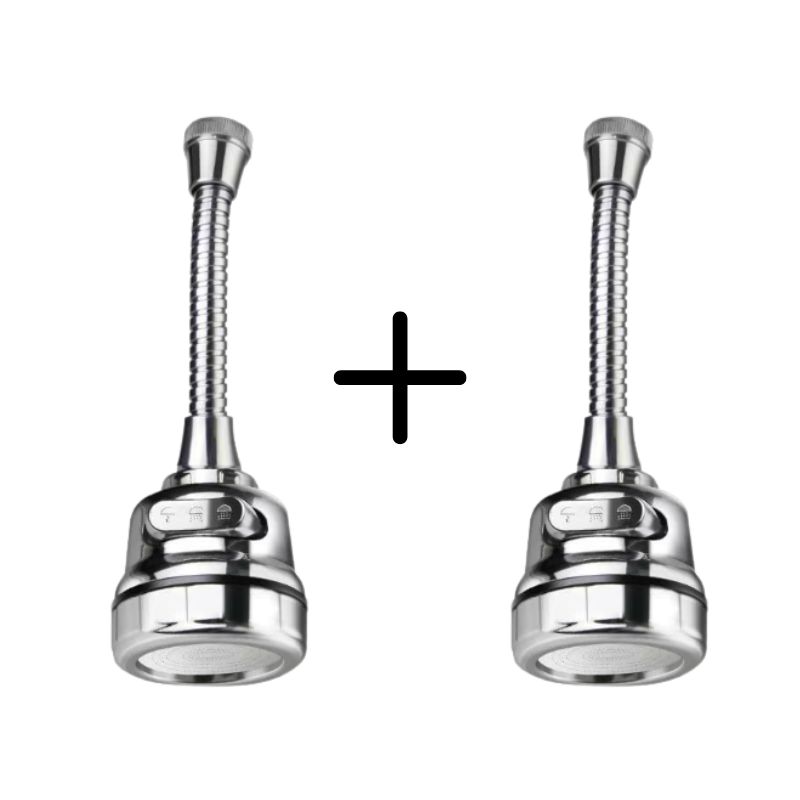 Globetrek° RotateFaucet 1+1 GRATIS: Universel 3-Mode Nem Installation Drej Faucet