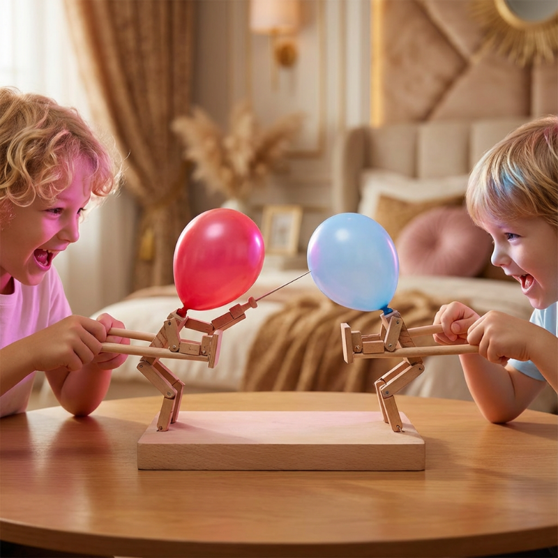 Kletshuts™ BalloonDuel: Trælegetøj Ballon Interaktiv Duel Spil Sjov Fest Leg