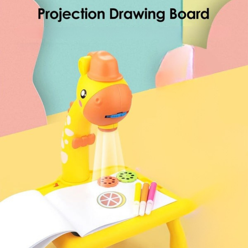 Kletshuts™ DrawingTable: Barnas Tegne- og Fargeprojektor Giraffebord