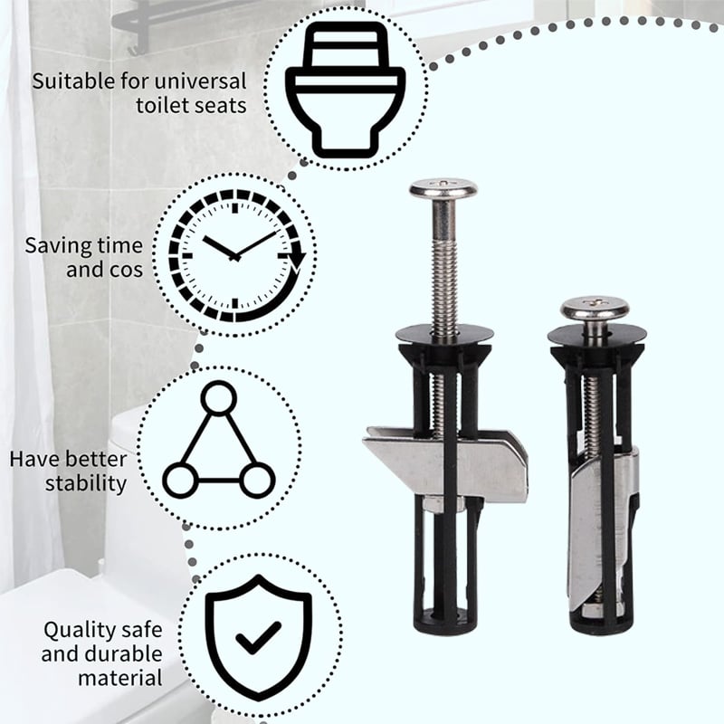 Globetrek° ToiletBolt 1+1 Sett GRATIS: Kraftig Toalettsete Låsebolt Og Skruesett