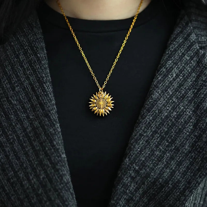 Jewelance™ SunflowerNecklace: "Du Er Min Solstråle" Solsikke Charm Halskjede