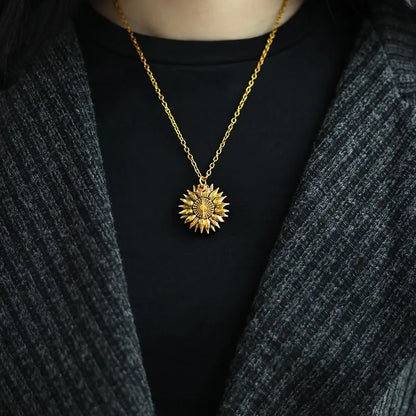 Jewelance™ SunflowerNecklace: "Du Er Min Solstråle" Solsikke Charm Halskjede