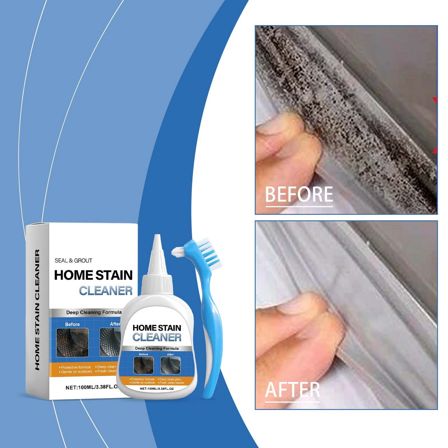 Cleaner Pro° StainSolution 1+1 GRATIS: Tung-Pligt Multi-Overflade Plet Løsning Med Skrubbe-Børste