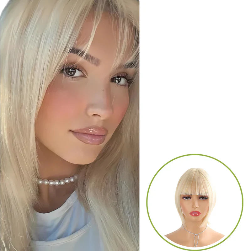 Rose® WigBangs 1+1 GRATIS: Sømløs Parykk Med Naturlig Utseende Panneluggforlengelser